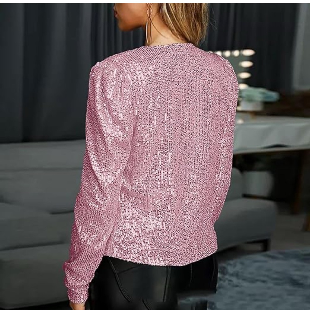 Chicme Pink Sequin Sparkle Cardigan size XL Halloween Cosplay Sequin Sparkle